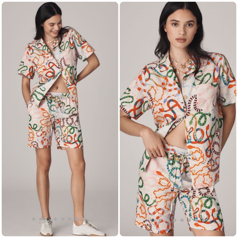 RACHEL ANTONOFF 🐍 For Anthropologie Timmy Linen Shorts - Size Small